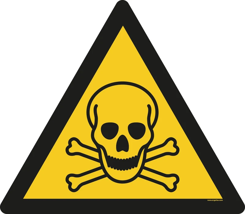 LongLife Schild - Bodenmarkierung Bodenkennzeichnungsschild, selbstklebend 600mm (Ø), Warnung vor giftigen Stoffen