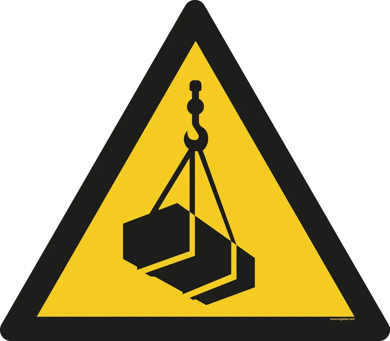 LongLife Schild - Bodenmarkierung Bodenkennzeichnungsschild, selbstklebend 600mm (Ø), Warnung vor schwebender Last