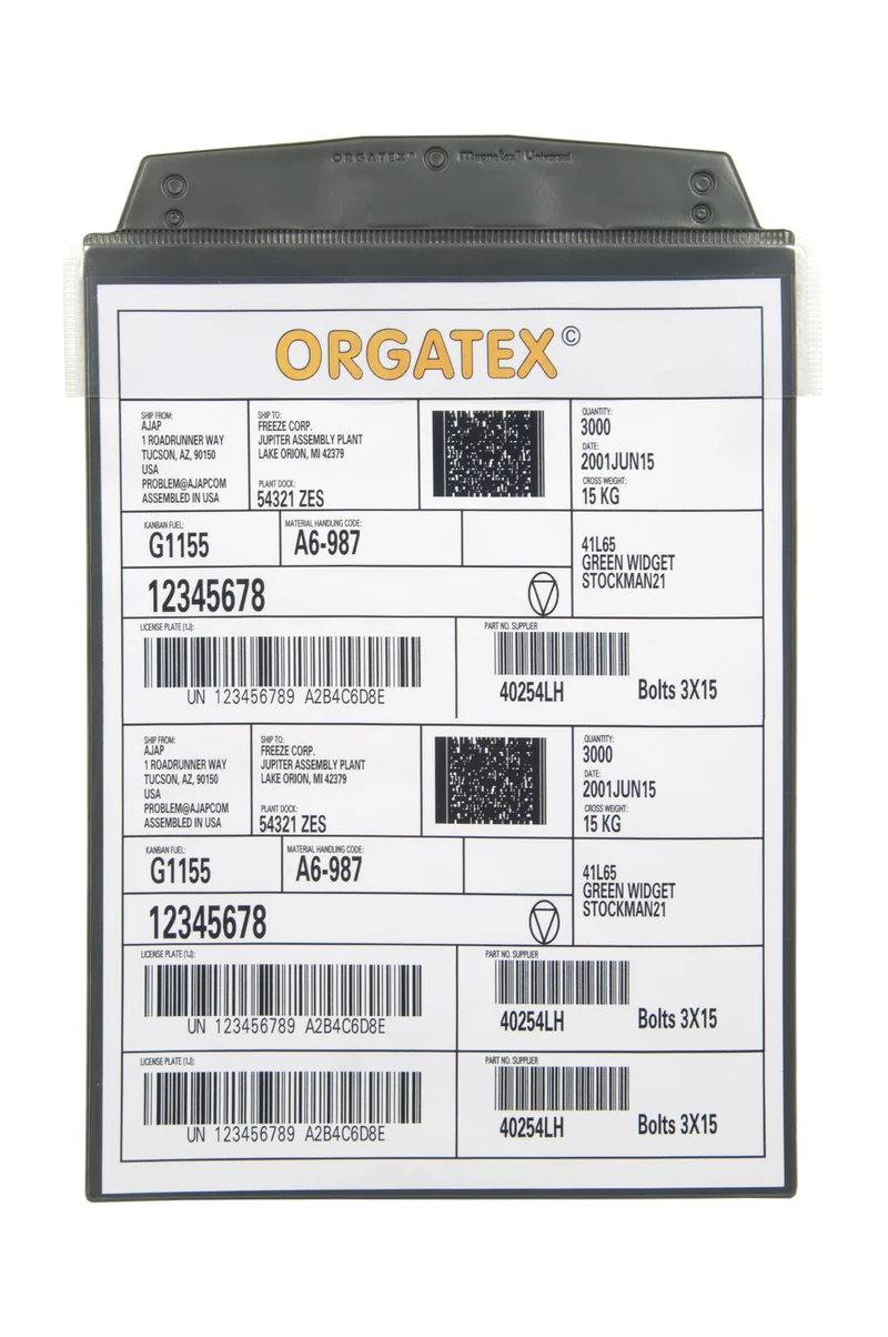 Sichttasche Beleghalter mit Schutzklappe, magnetisch, DIN A4 hoch, Dunkelgrau, 4 Magnetstreifen, 10 St. / Pack.