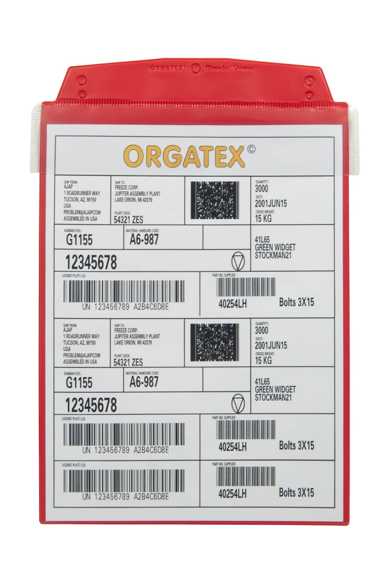 Sichttasche Beleghalter, magnetisch, mit Schutzklappe, DIN A4 hoch 2, Rot, 10 St. / Pack.