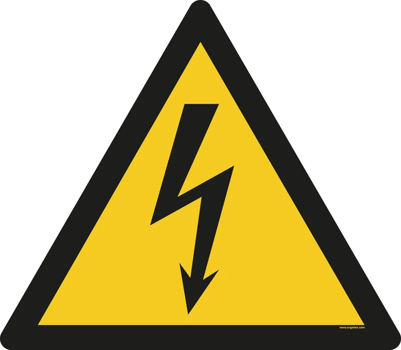 LongLife Schild - Bodenmarkierung Bodenkennzeichnungsschild, selbstklebend 600mm (Ø), Warnung vor elektrischer Spannung