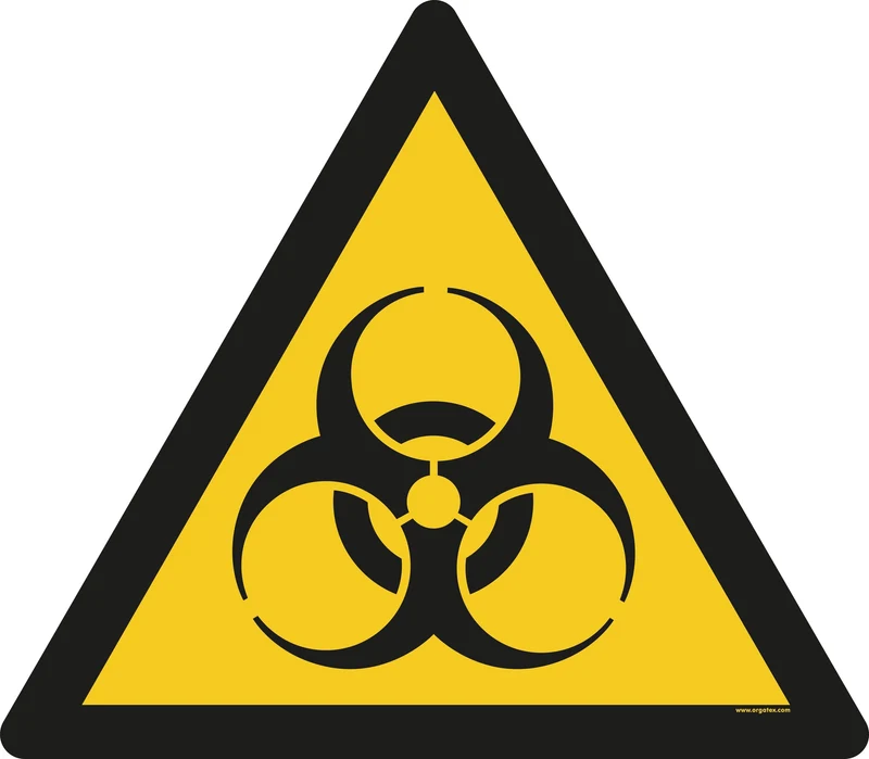 LongLife Schild - Bodenmarkierung Bodenkennzeichnungsschild, selbstklebend 600mm (Ø), Warnung vor Biogefährdung