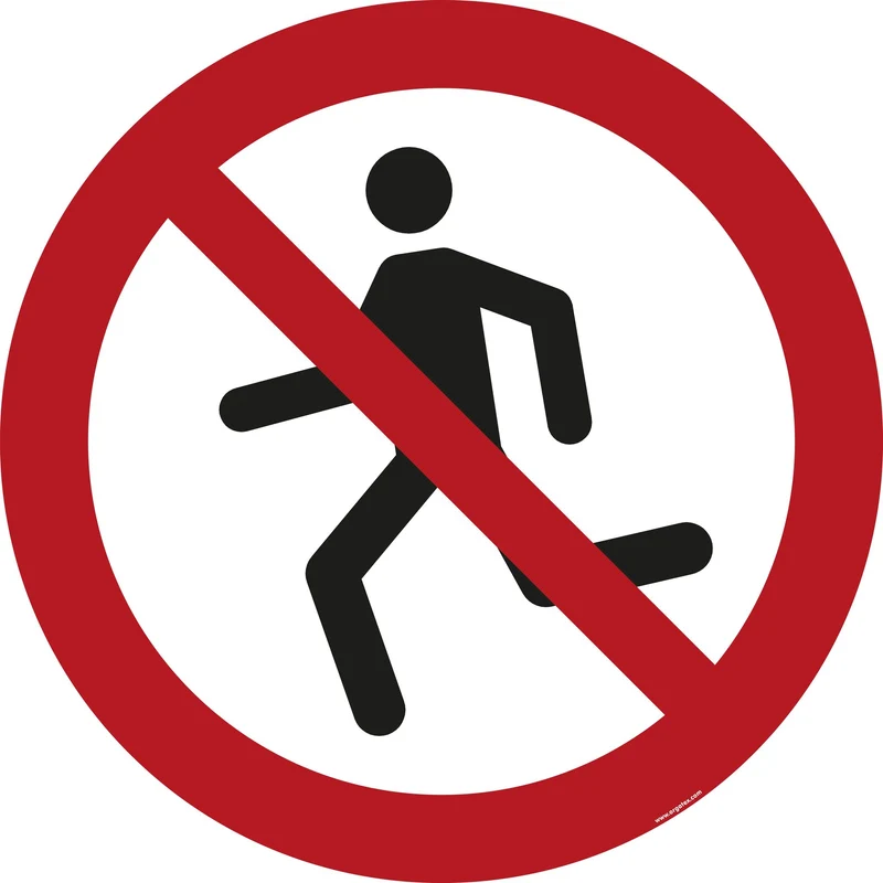 LongLife Schild - Bodenmarkierung Bodenkennzeichnungsschild, selbstklebend 600mm (Ø), Laufen verboten