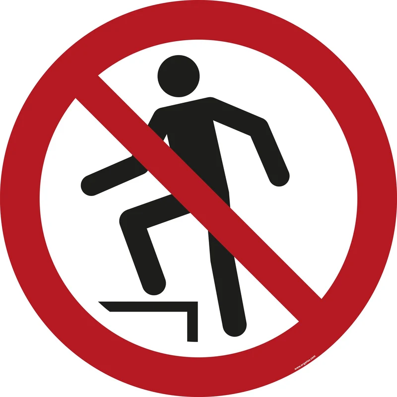 LongLife Schild - Bodenmarkierung Bodenkennzeichnungsschild, selbstklebend 600mm (Ø), Aufsteigen verboten
