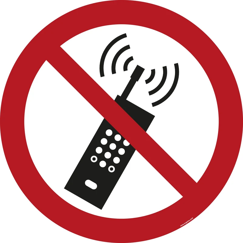 LongLife Schild - Bodenmarkierung Bodenkennzeichnungsschild, selbstklebend 600mm (Ø), Eingeschaltete Mobiltelefone verboten