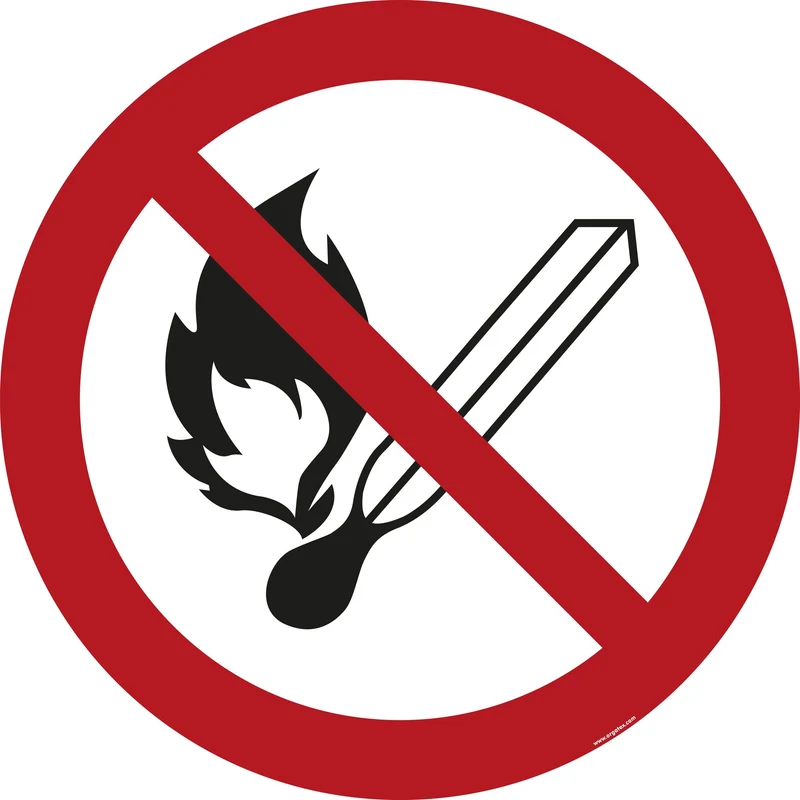 LongLife Schild - Bodenmarkierung Bodenkennzeichnungsschild, selbstklebend 600mm (Ø), Keine offene Flamme