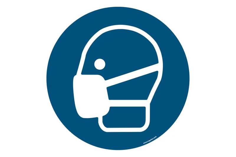 LongLife Schild - Bodenmarkierung Bodenkennzeichnungsschild, selbstklebend 600mm (Ø), Mundschutz tragen