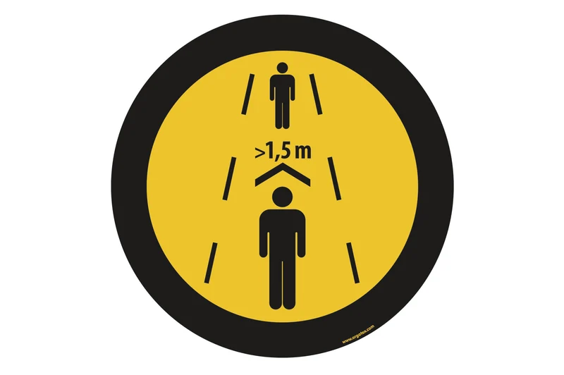 LongLife Schild - Bodenmarkierung Bodenkennzeichnungsschild, selbstklebend 600mm (Ø), Abstand halten