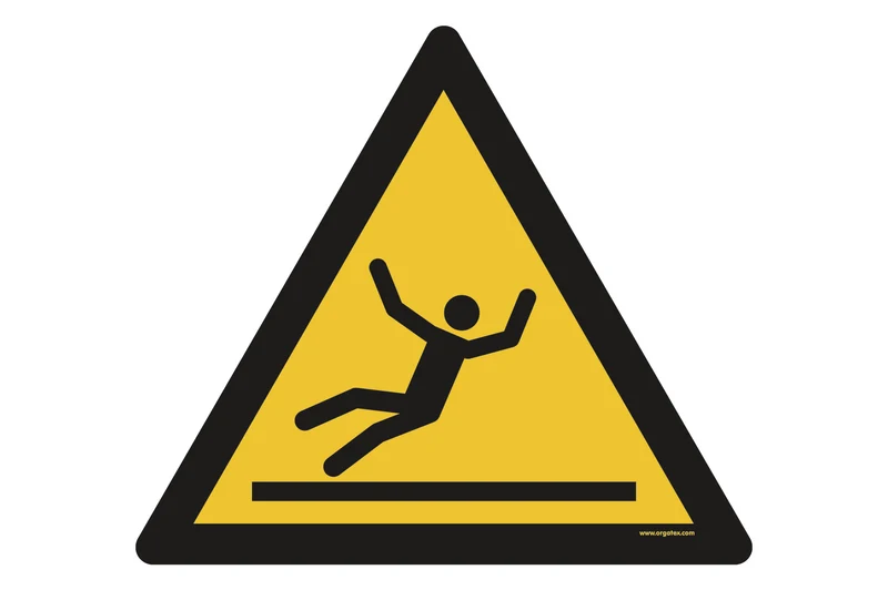 LongLife Schild - Bodenmarkierung Bodenkennzeichnungsschild, selbstklebend 600mm (Ø), Warnung Rutschgefahr