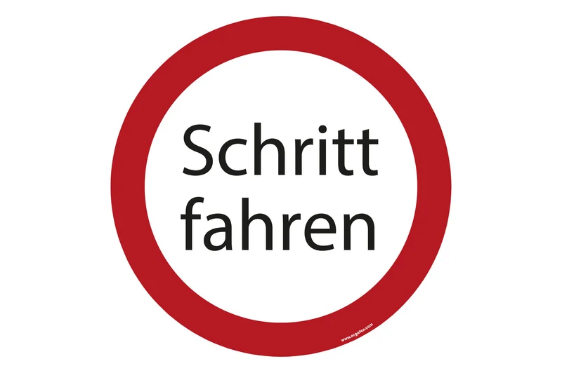 LongLife Schild - Bodenmarkierung Bodenkennzeichnungsschild, selbstklebend 600mm (Ø), Schritt fahren