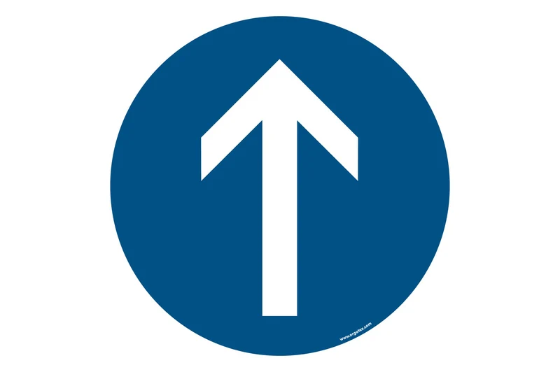 LongLife Schild - Bodenmarkierung Bodenkennzeichnungsschild, selbstklebend 600mm (Ø), Richtungshinweis Pfeil