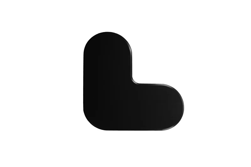 LongLife Rounded HD - Bodenmarkierung L-Winkel, selbstklebend 90mm, Schwarz, 20 St. / Pack.
