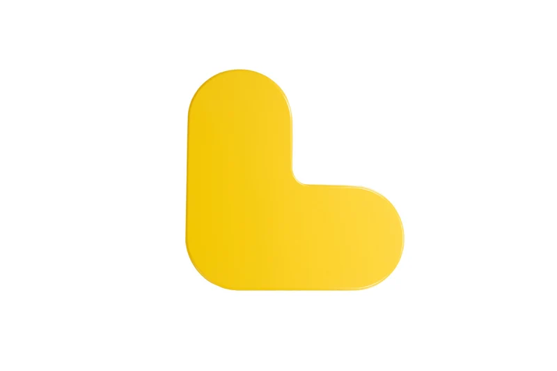 LongLife Rounded HD - Bodenmarkierung L-Winkel, selbstklebend 90mm, Gelb, 20 St. / Pack.