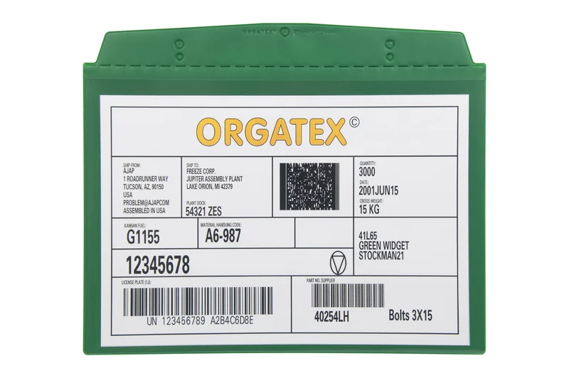 Sichttasche Beleghalter, magnetisch, DIN A7 quer, Grün, 2 Magnetstreifen, 10 St. / Pack.