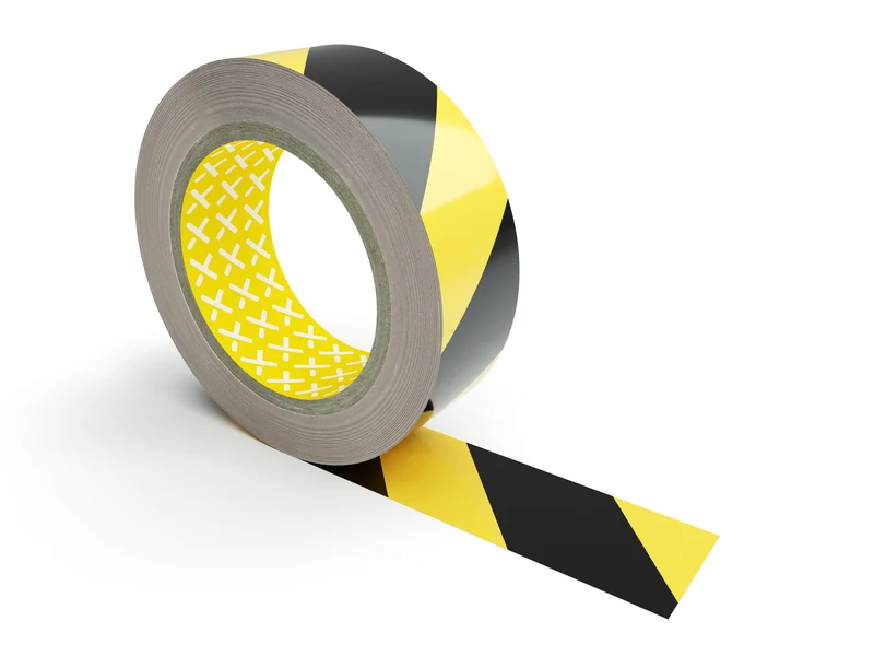 Vector Bodenmarkierung Bandware, selbstklebend, 75mm, Schwarz-gelb