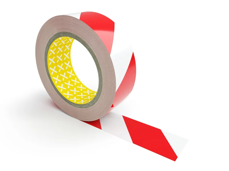 Vector Bodenmarkierung Bandware, selbstklebend, 75mm, Rot-weiß