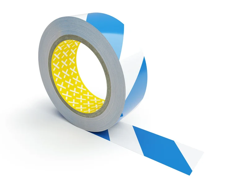 Vector Bodenmarkierung Bandware, selbstklebend, 75mm, Blau-weiß