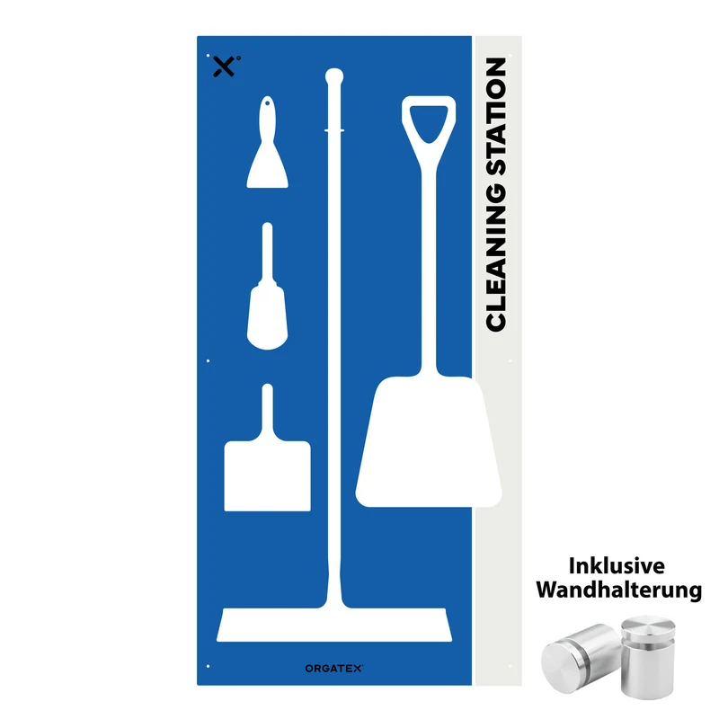 Reinigungsstation Wandmontage L, Blau, 90cm x 180cm