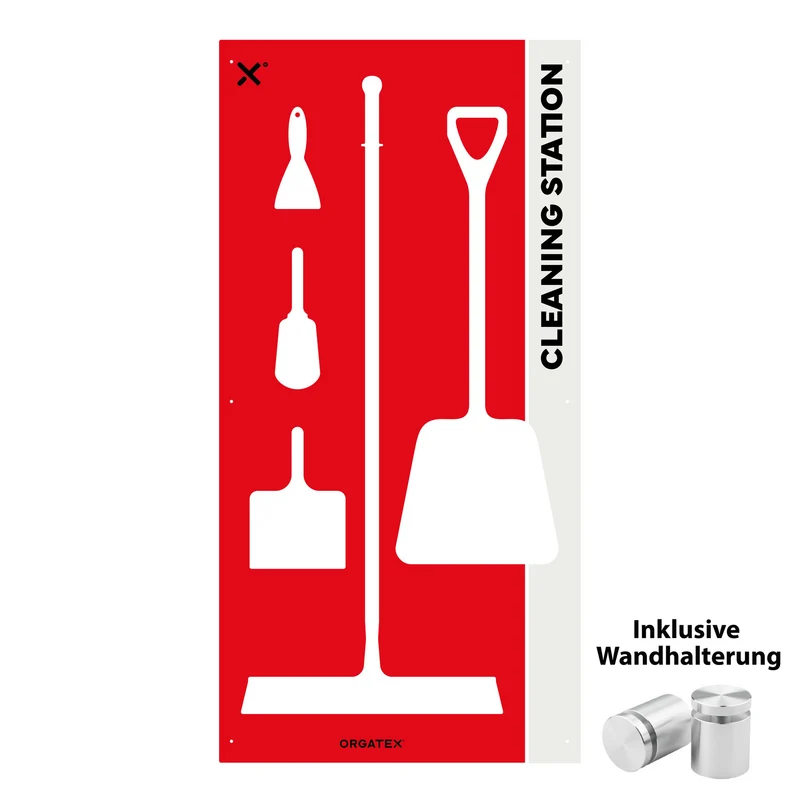 Reinigungsstation Wandmontage L, Rot, 90cm x 180cm