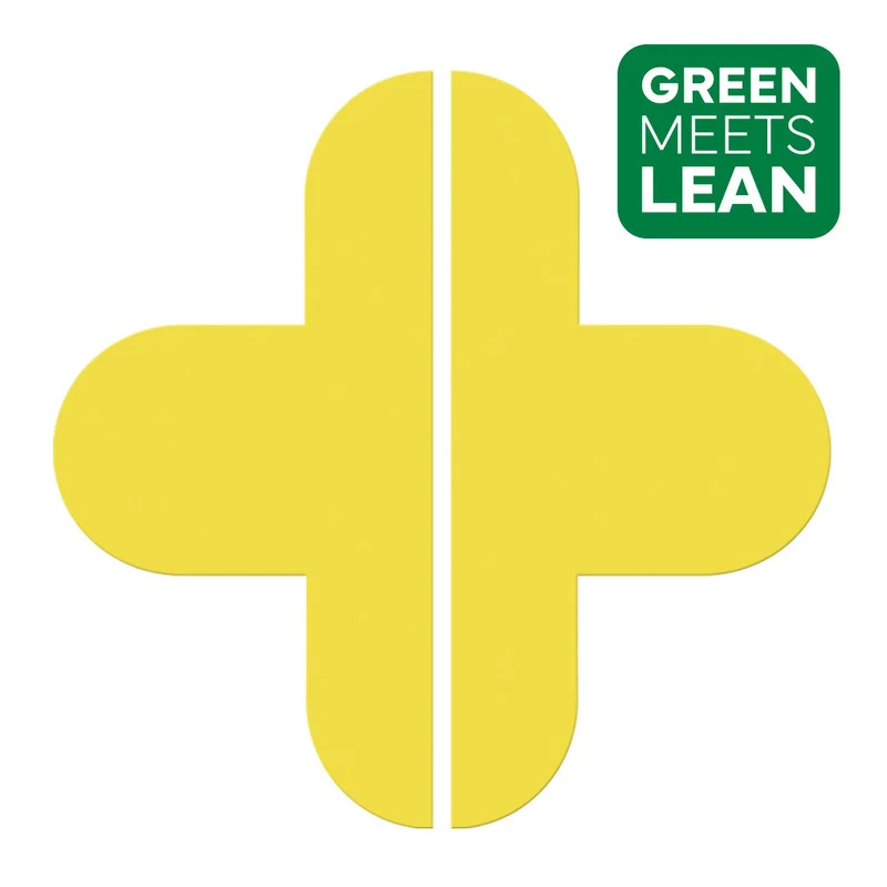 LongLife Eco - Bodenmarkierung Kreuz, selbstklebend, Gelb, 25 St. / Pack.