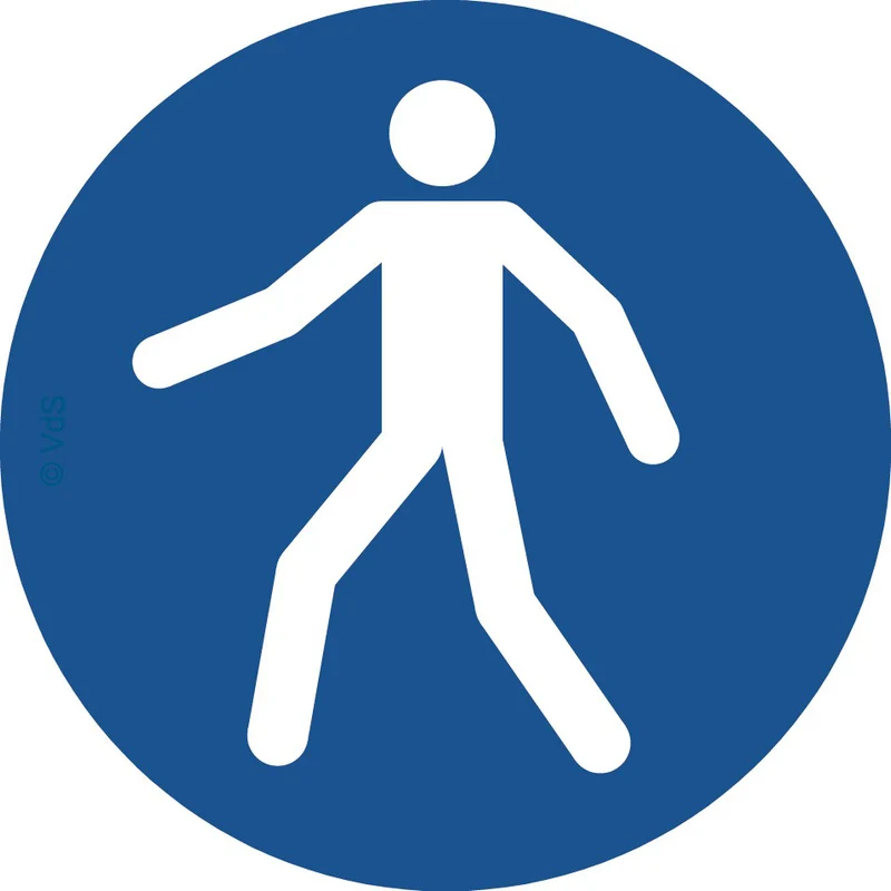 LongLife Schild - Aufkleber, Folie, selbstklebend, 200mm (Ø), "Für Fußgänger" Anlehnung an ASR A1.3