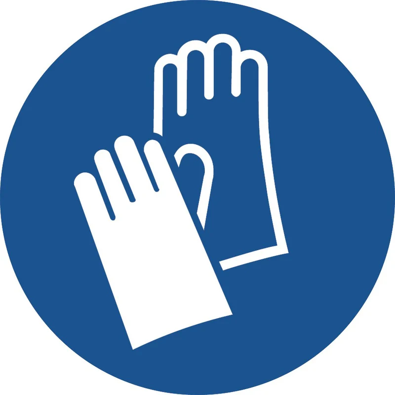 LongLife Schild - Aufkleber, Folie, selbstklebend, 200mm (Ø), "Handschuhe tragen" Anlehnung an ASR A1.3