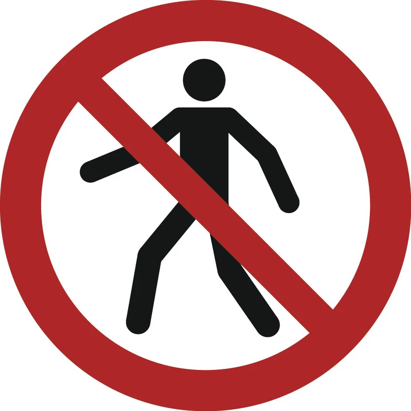 LongLife Schild - Aufkleber, Folie, selbstklebend, 200mm (Ø), "Für Fußgänger verboten" Anlehnung an ASR A1.3