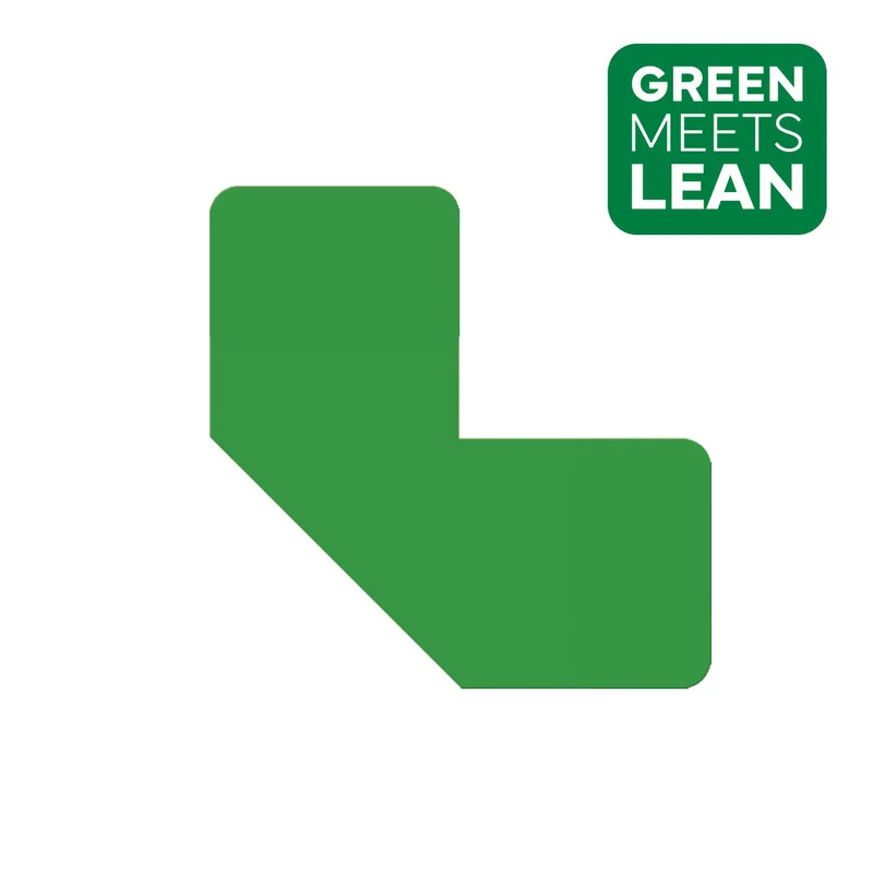 LongLife Eco - Bodenmarkierung L-Winkel, selbstklebend, 50 St. / Pack., Grün, 75mm 150 x 150mm (B x L)