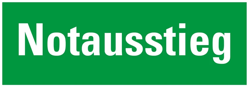 Nachleuchtendes Rettungszeichen, Notausstieg, 400 x 140mm (H x B)