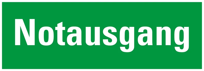 Nachleuchtendes Rettungszeichen, Notausgang, 400 x 140mm (H x B)