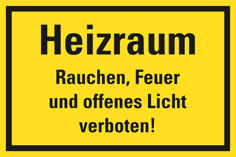 Hinweisschild, Heizraum