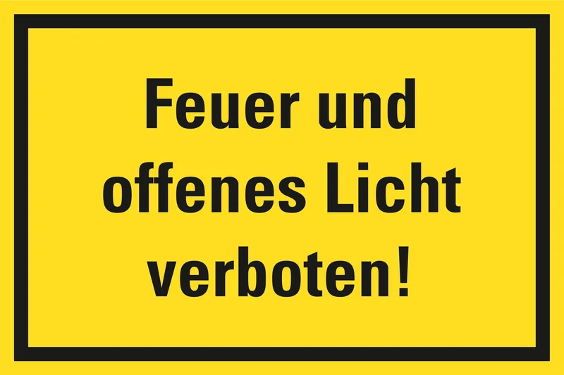 Hinweisschild, Feuer und Licht verboten
