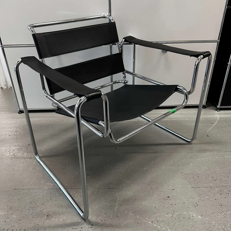 Wassily/Knoll Sessel Replikat Leder schwarz