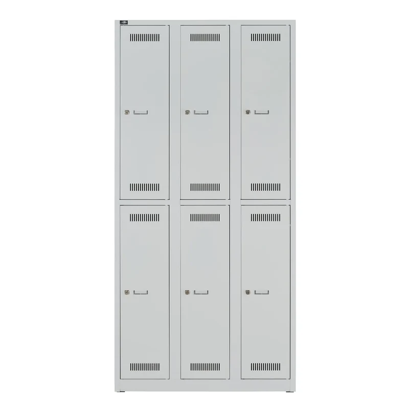 Garderobenschrank LIGHT | 3 Abteile je 2 Fächer übereinander