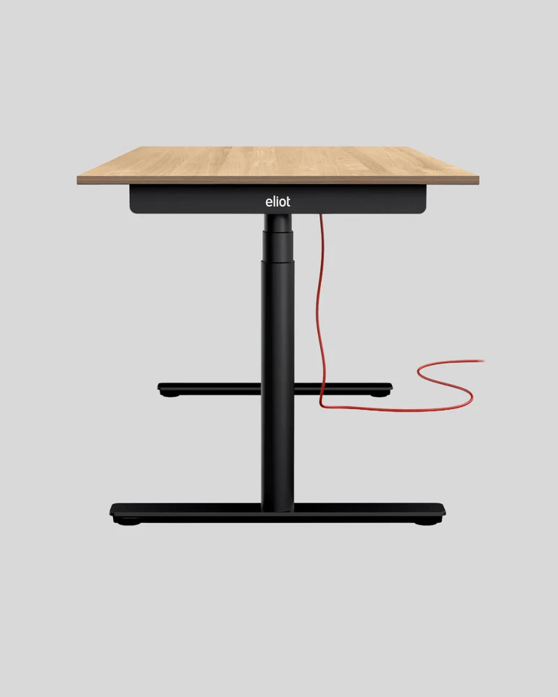 Eliot Schreibtisch Original Black mit Tischplatte Eiche Multiplex