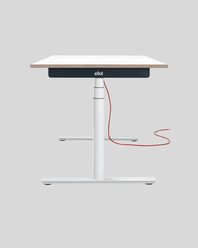 Eliot Schreibtisch Original White mit Tischplatte Multiplex Fenix Bianco