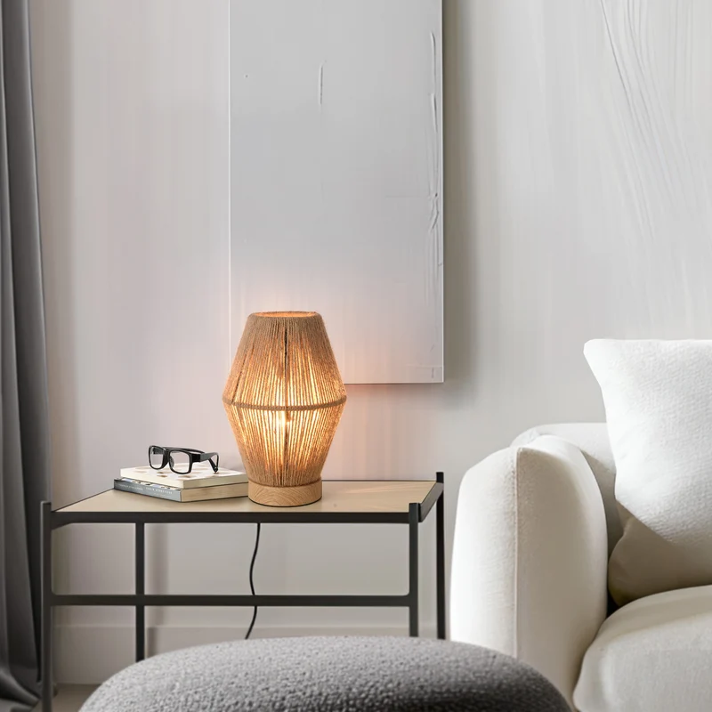 Tischleuchte Arundel 1xE27 Holzoptik/Natur [lux.pro]