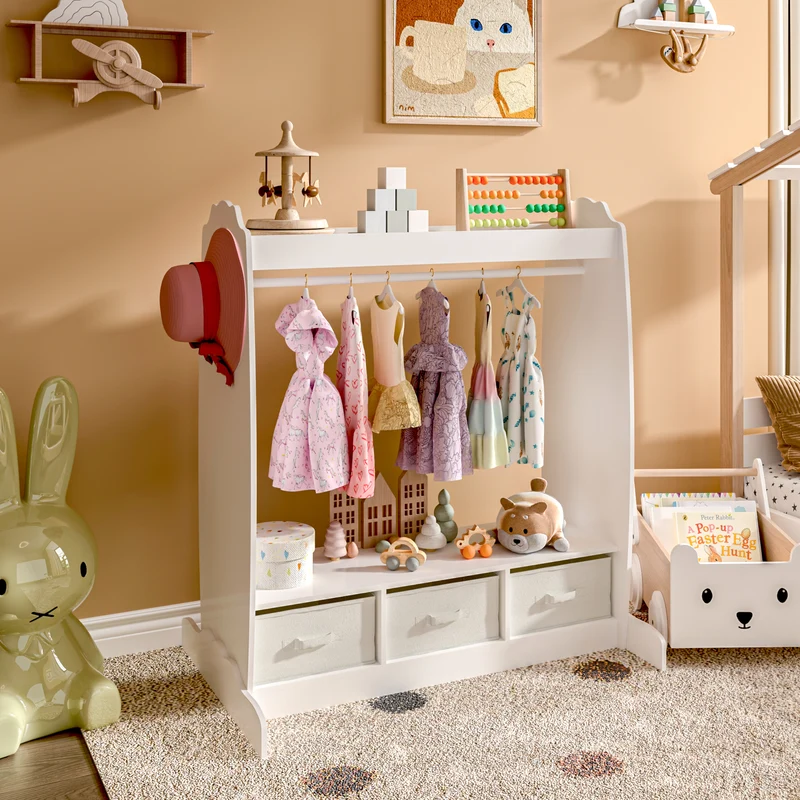 Kindergarderobe Moskenes 107x95x61 cm Weiß [en.casa]