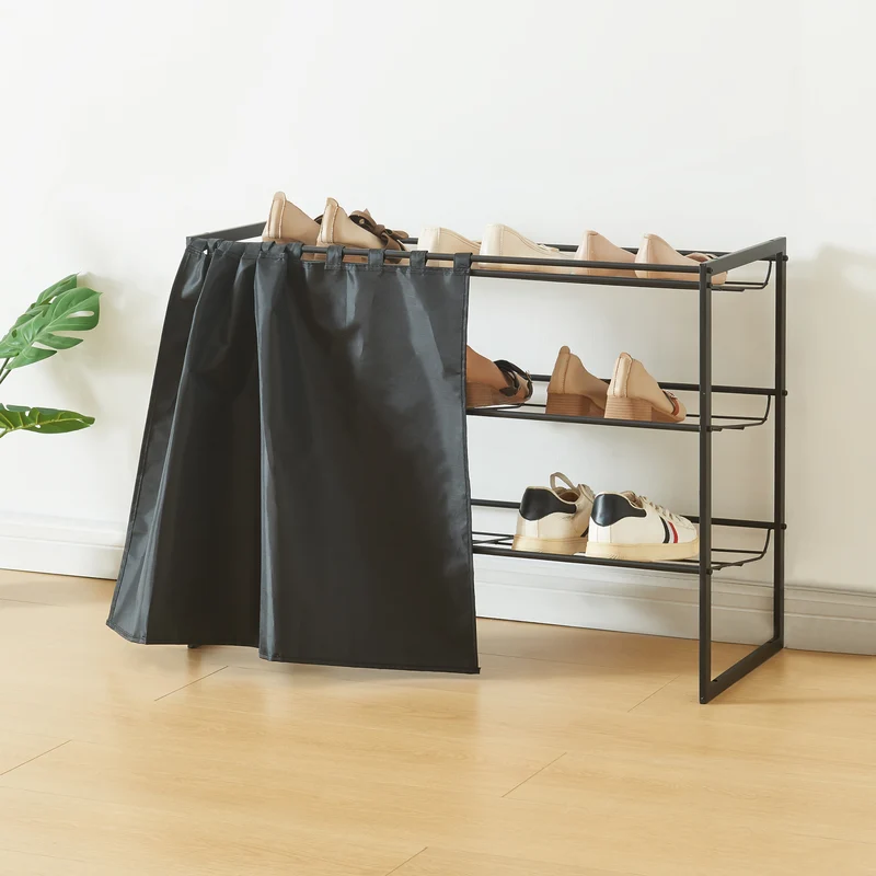 Schuhregal Sel mit Vorhang [en.casa]