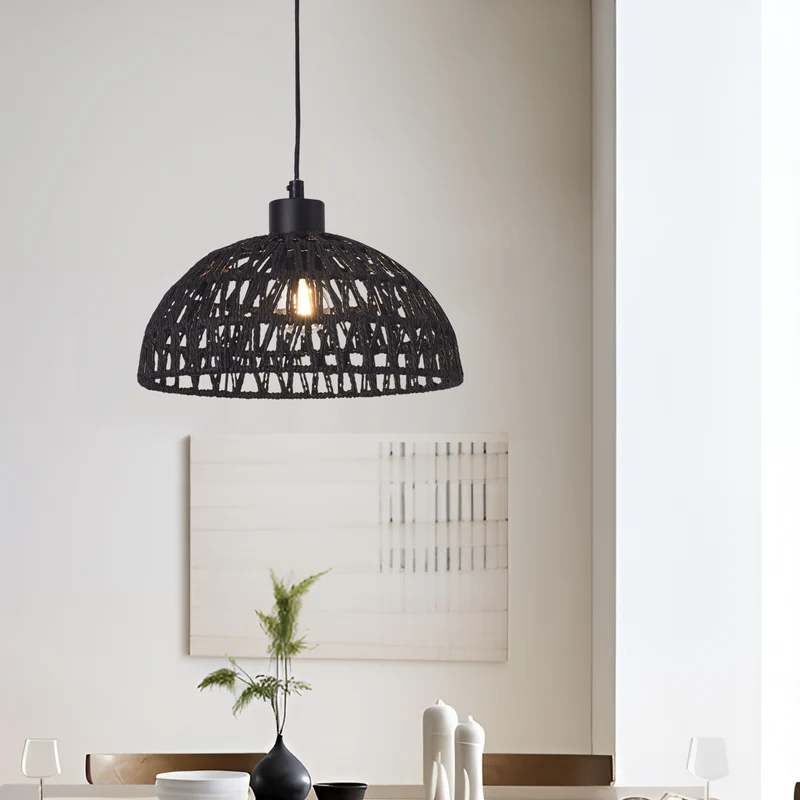 Hängeleuchte Alton Metall+Rattan [lux.pro]