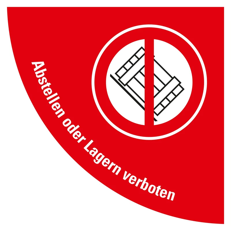 LongLife Schild, Bodenschild, selbstklebend, 1/4 Kreis, "Abstellen verboten"