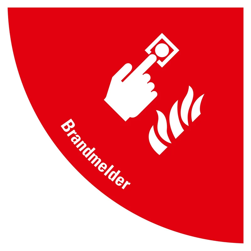 LongLife Schild, Bodenschild, selbstklebend, 1/4 Kreis, "Brandmelder"