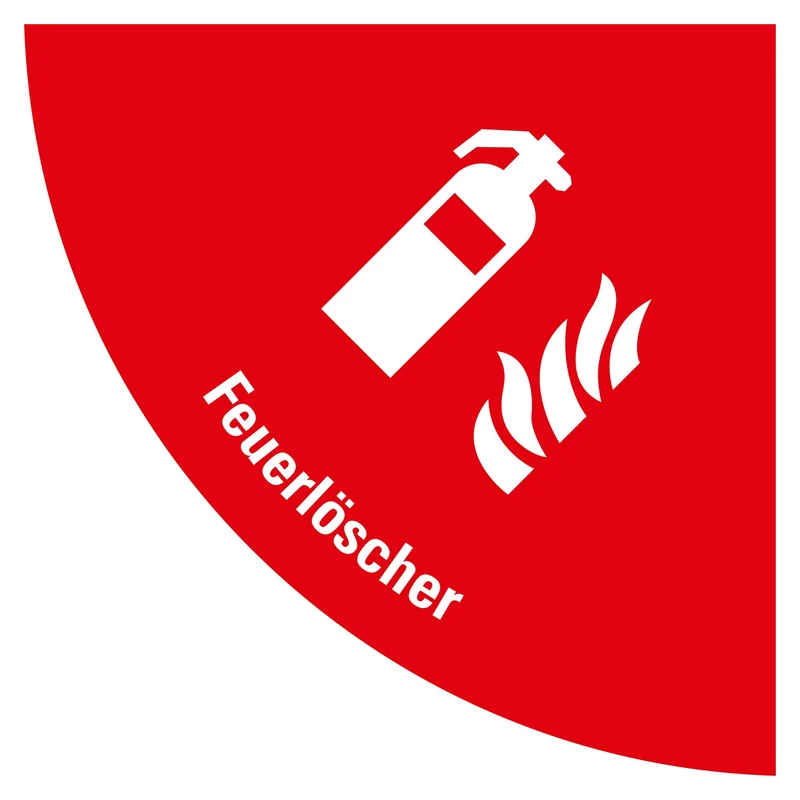 LongLife Schild, Bodenschild, selbstklebend, 1/4 Kreis, "Feuerlöscher"