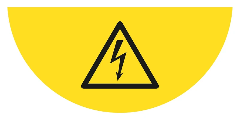 LongLife Schild, Bodenschild, selbstklebend, 1/2 Kreis, "Warnung vor Spannung"