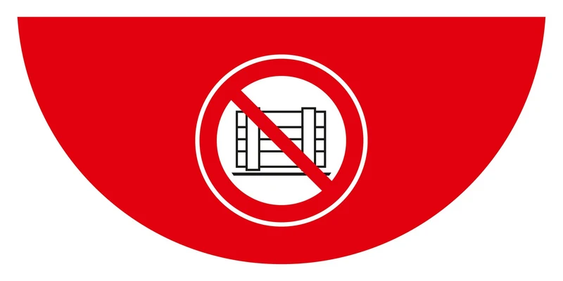 LongLife Schild, Bodenschild, selbstklebend, 1/2 Kreis, "Abstellen verboten"