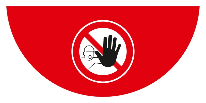 LongLife Schild, Bodenschild, selbstklebend, 1/2 Kreis, "Zutritt verboten"