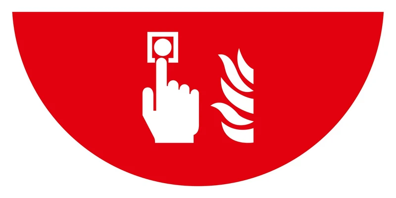 LongLife Schild, Bodenschild, selbstklebend, 1/2 Kreis, "Brandmelder"