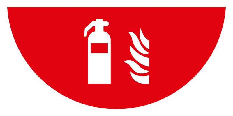 LongLife Schild, Bodenschild, selbstklebend, 1/2 Kreis, "Feuerlöscher"