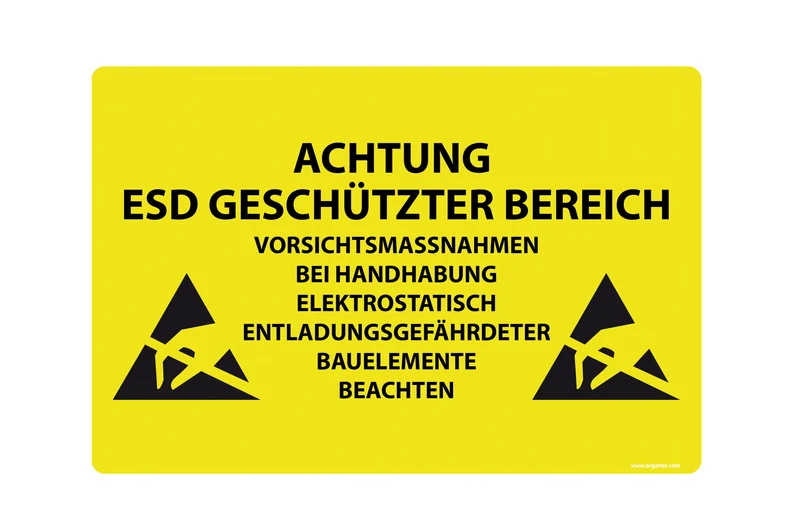 LongLife Schild - Bodenkennzeichnungsschild, selbstklebend, "ESD‑geschützten Bereichen"