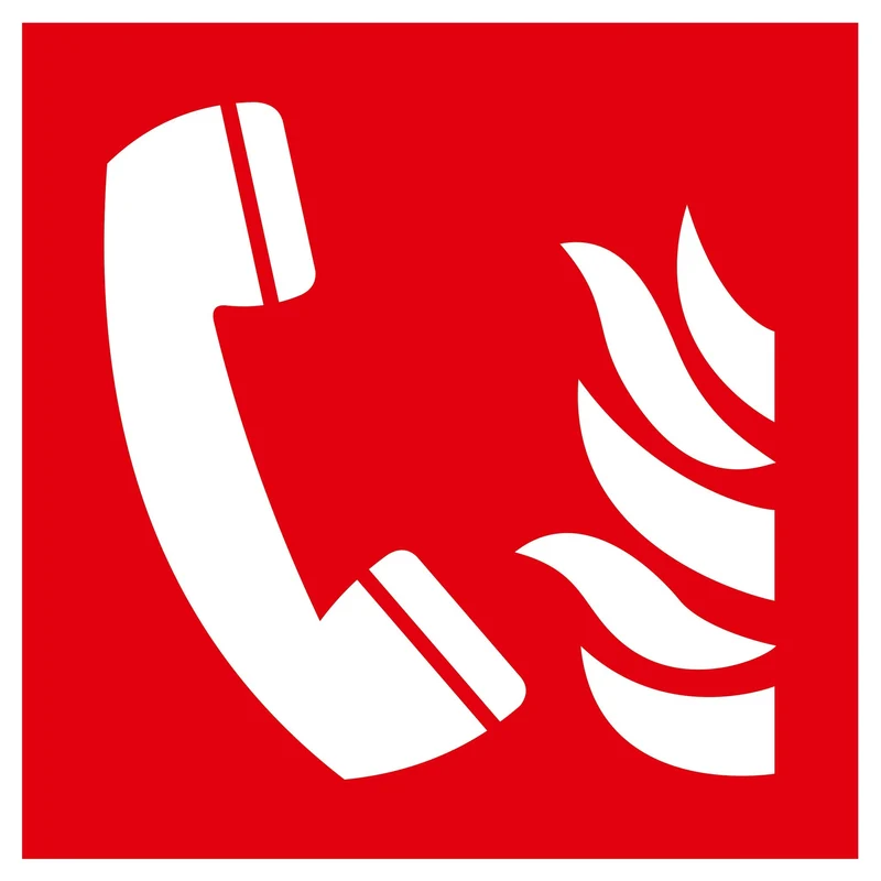 Nachleuchtendes Brandschutzzeichen Winkelschild Brandmeldetelefon